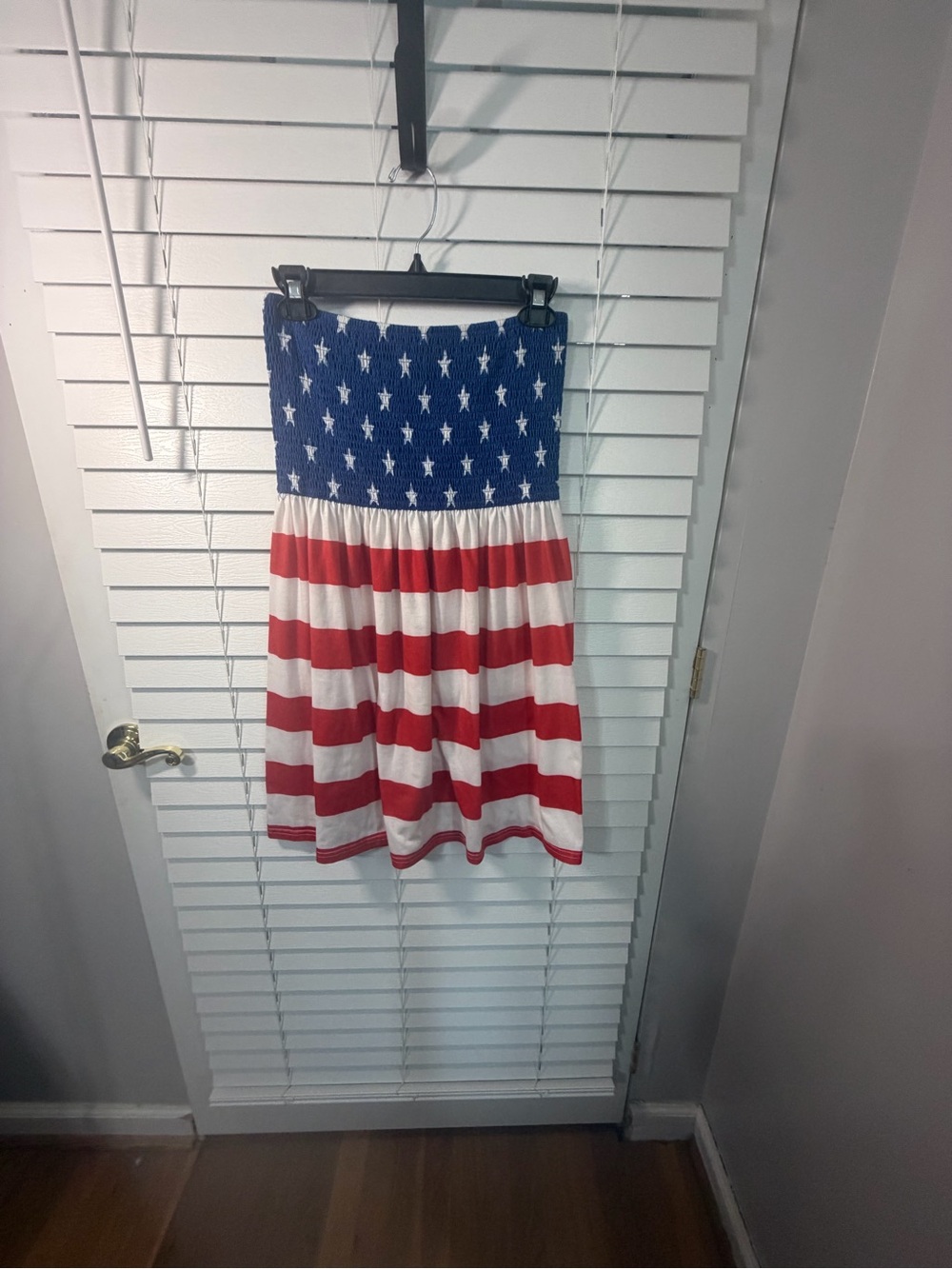 Patriotic Blue, Red & White Strapless Skirt